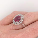 3ct Pink Tourmaline Ring w Earth Mined Diamonds in Solid 14K Gold Oval 9.6x7.8mm