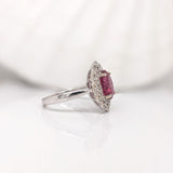 3ct Pink Tourmaline Ring w Earth Mined Diamonds in Solid 14K Gold Oval 9.6x7.8mm