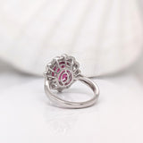 3ct Pink Tourmaline Ring w Earth Mined Diamonds in Solid 14K Gold Oval 9.6x7.8mm