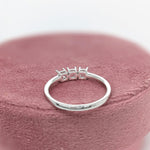 Three Stone Ring Semi Mount in Solid 14K Gold Round 3.7mm