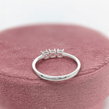 Three Stone Ring Semi Mount in Solid 14K Gold Round 3.7mm