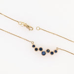 Blue Sapphire Pendant Necklace in Solid 14K Gold | Round | September Birthstone