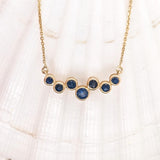 Blue Sapphire Pendant Necklace in Solid 14K Gold | Round | September Birthstone