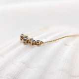 Blue Sapphire Pendant Necklace in Solid 14K Gold | Round | September Birthstone