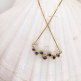 Blue Sapphire Pendant Necklace in Solid 14K Gold | Round | September Birthstone