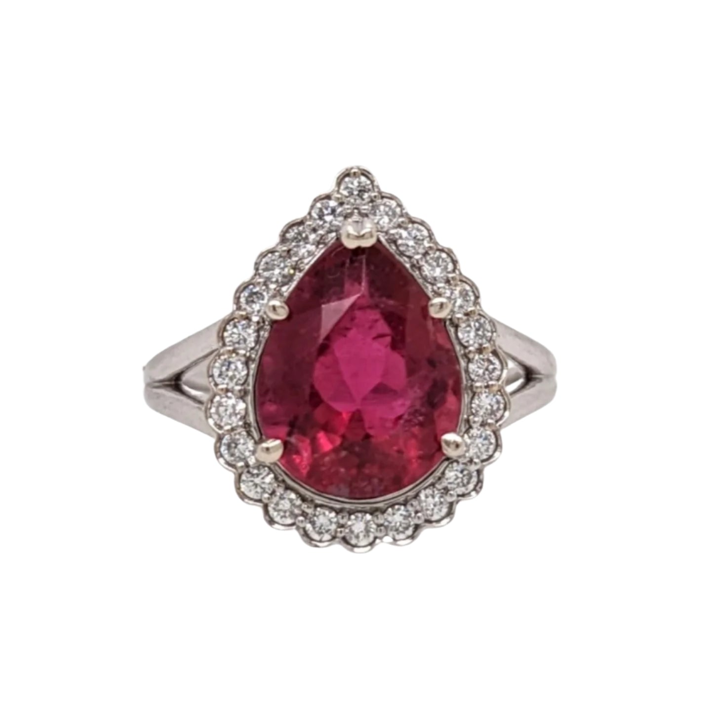 3.4ct Rubellite Tourmaline Ring w Earth Mined Diamonds in Solid 14K Gold PR 11x9