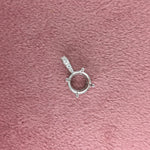 Pendant Semi Mount w Earth Mined Diamonds in Solid 14K Gold Round 7mm