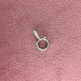 Pendant Semi Mount w Earth Mined Diamonds in Solid 14K Gold Round 7mm