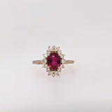 1.7ct Madagascar Ruby Ring w Earth Mined Diamonds in Solid 14K Gold | Oval 8x6mm