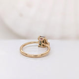 Bicolor Tourmaline Ring w Earth Mined Diamonds in Solid 14K Yellow Gold EM 7x5mm