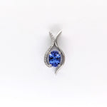 1.2ct Tanzanite Pendant w Earth Mined Diamonds in Solid 14K Gold | Oval 8x6mm