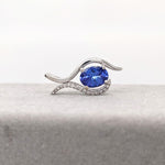 1.2ct Tanzanite Pendant w Earth Mined Diamonds in Solid 14K Gold | Oval 8x6mm