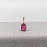 Dainty Ruby Pendant with a Diamond Accent