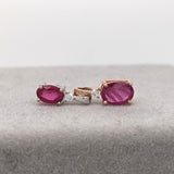 Dainty Ruby Pendant with a Diamond Accent