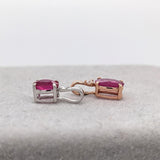 Dainty Ruby Pendant with a Diamond Accent