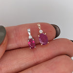 Ruby Pendants w Earth Mined Diamonds in Solid 14K Gold Oval - 6x4mm & 7x5mm