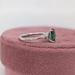 Indicolite Tourmaline Ring w Earth Mined Diamonds in Solid 14K Gold Oval 8.5x6