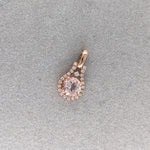 Cute Pink Morganite Pendant w Earth Mined Diamonds in Solid 14K Gold