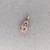 Cute Pink Morganite Pendant w Earth Mined Diamonds in Solid 14K Gold