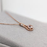 Cute Pink Morganite Pendant w Earth Mined Diamonds in Solid 14K Gold