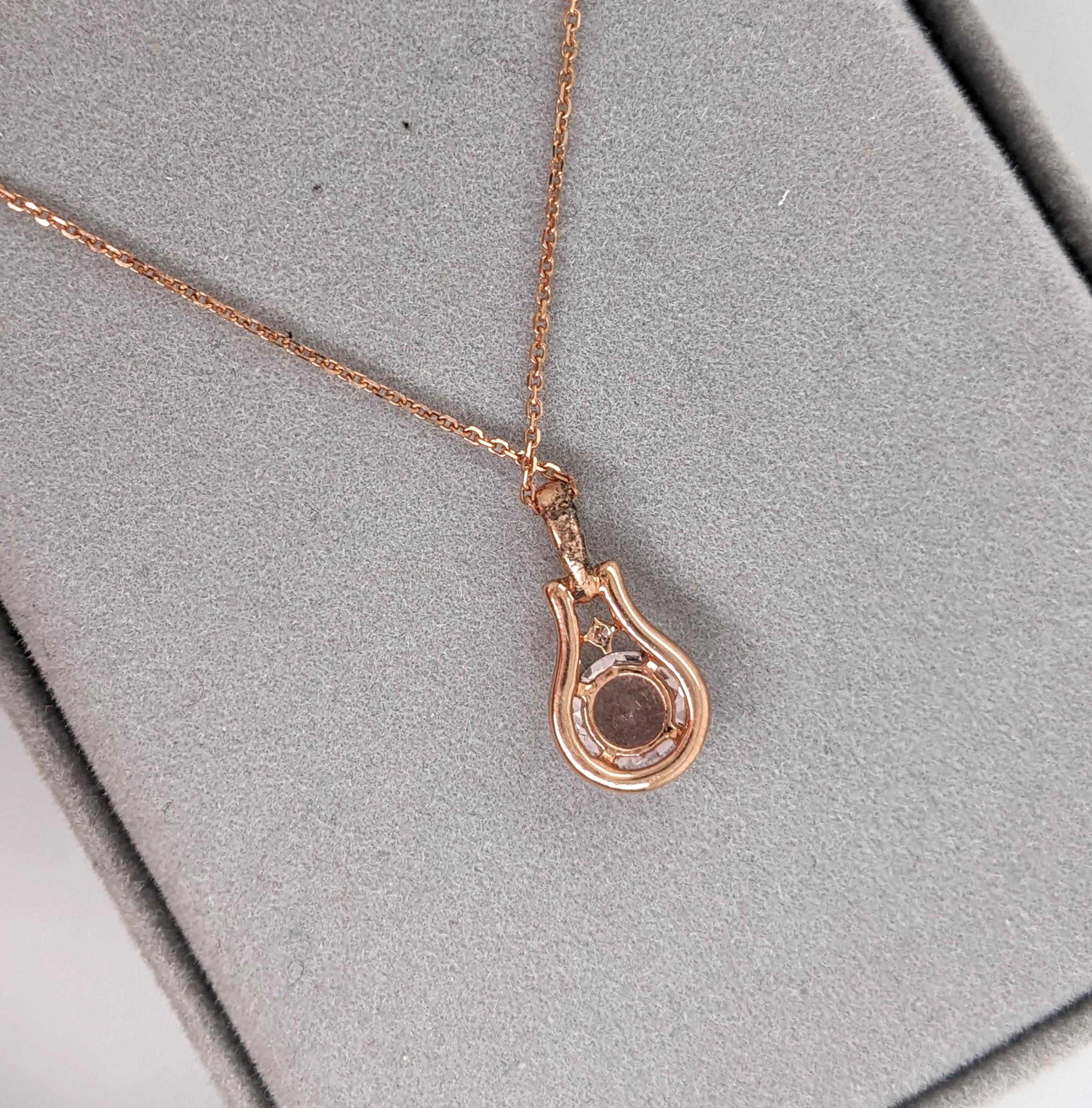 Cute Pink Morganite Pendant w Earth Mined Diamonds in Solid 14K Gold