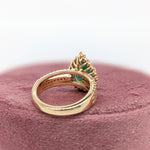 GIA Certified Colombian Emerald Ring w Earth Mined Diamonds in Solid 14K Gold