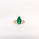 Pear Cut Ring Semi Mount w Diamond Accents