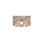 Ring Semi Mount w Earth Mined Diamonds in Solid 14K Gold Oval 8x6mm