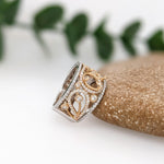 Ring Semi Mount w Earth Mined Diamonds in Solid 14K Gold Oval 8x6mm