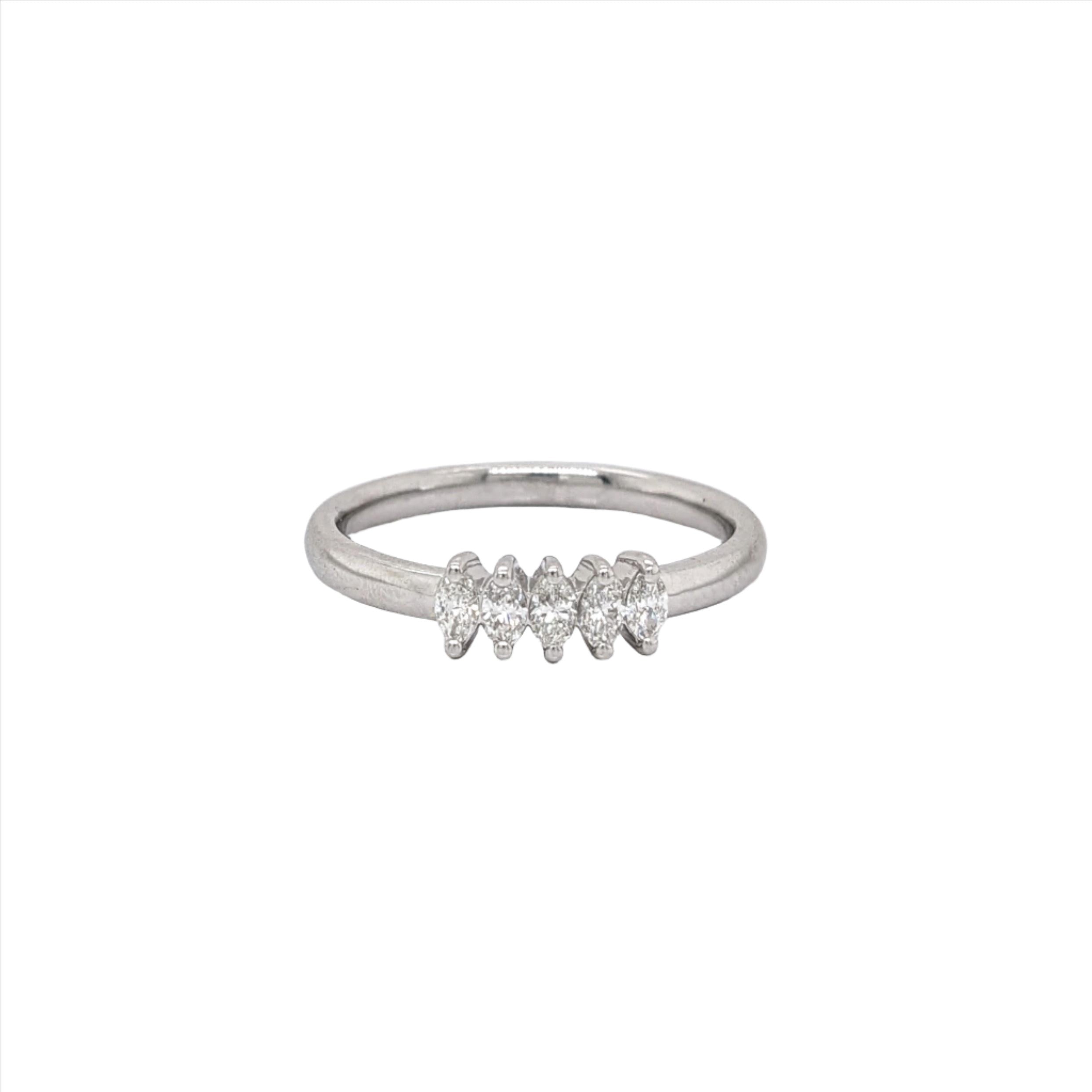 Diamond Band Ring in Solid 14K Gold | Marquise 3.5x2mm | Earth Mined Diamonds