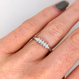 Diamond Band Ring in Solid 14K White Gold | Marquise 3.5x2mm | Earth Mined Diamonds | April Birthstone