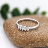 Diamond Band Ring in Solid 14K White Gold | Marquise 3.5x2mm | Earth Mined Diamonds | April Birthstone
