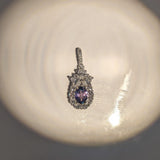 Natural Alexandrite Pendant w Earth Mined Diamonds in Solid 14K Gold Oval 5.5x4