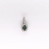 Natural Alexandrite Pendant w Earth Mined Diamonds in Solid 14K Gold OV 5x4mm