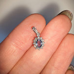 Natural Alexandrite Pendant w Earth Mined Diamonds in Solid 14K Gold OV 5x4mm