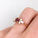 Beautiful Red Ruby Ring w Earth Mined Diamonds in Solid 14K Yellow Gold Oval 5x4