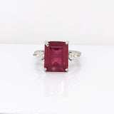 5.9ct Statement Ruby Ring with Diamond Accents