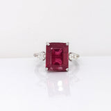5.9ct Statement Ruby Ring with Diamond Accents