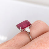 5.9ct Statement Ruby Ring with Diamond Accents