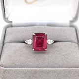 5.9ct Statement Ruby Ring with Diamond Accents