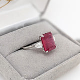 5.9ct Statement Ruby Ring with Diamond Accents