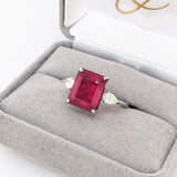5.9ct Statement Ruby Ring with Diamond Accents