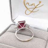 5.9ct Statement Ruby Ring with Diamond Accents