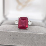 5.9ct Statement Ruby Ring with Diamond Accents
