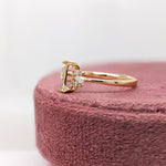 Ring Semi Mount w Earth Mined Diamonds in Solid 14K Gold | Oval 8x4mm