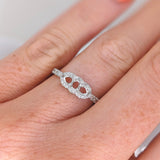 Oval Cut Semi-Mount Ring in Solid 14K Gold with Earth-Mined Diamonds – 3x2.5mm