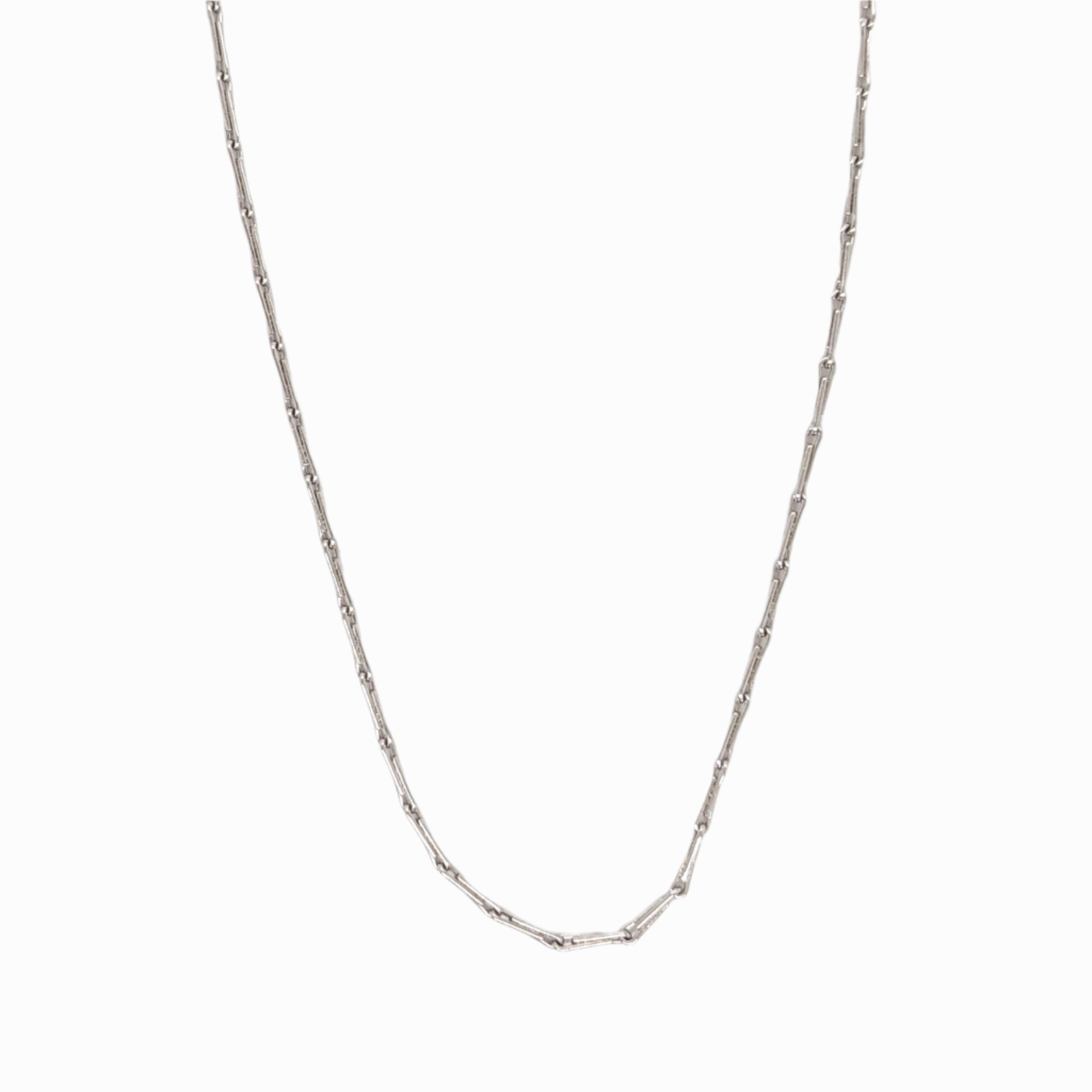 1mm Pinsetta Chain in Solid 14K White Gold 18"