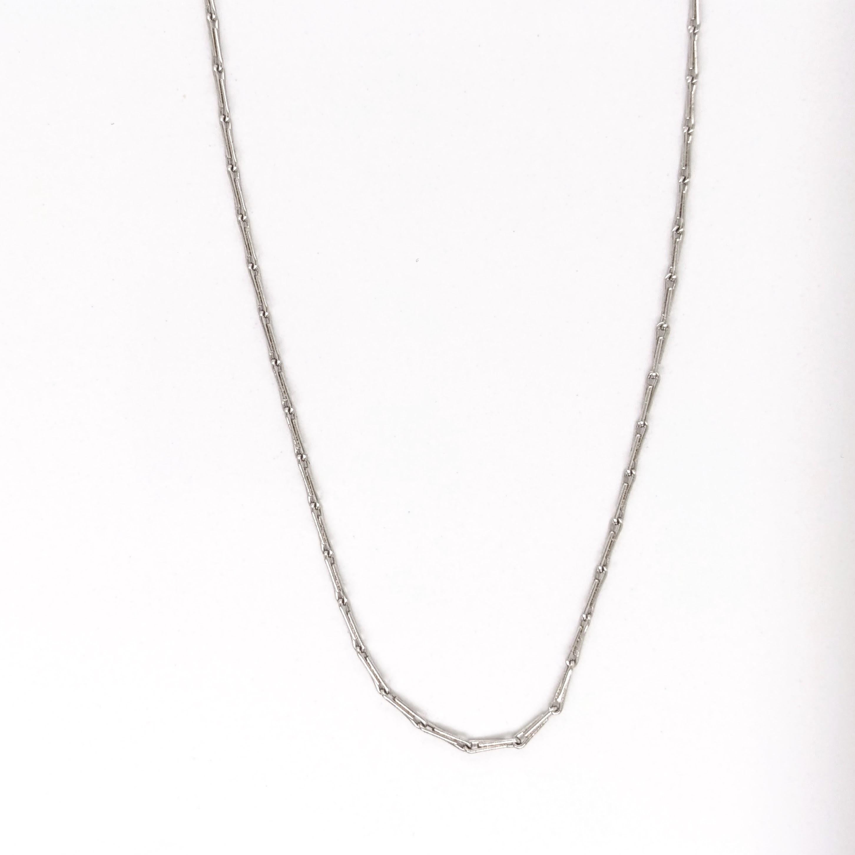 1mm Pinsetta Chain in Solid 14K White Gold 18"