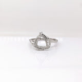 Trillion Cut Ring Semi Mount w Diamond Accents