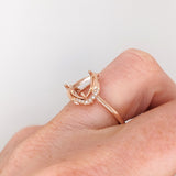 Trillion Cut Ring Semi Mount w Diamond Accents